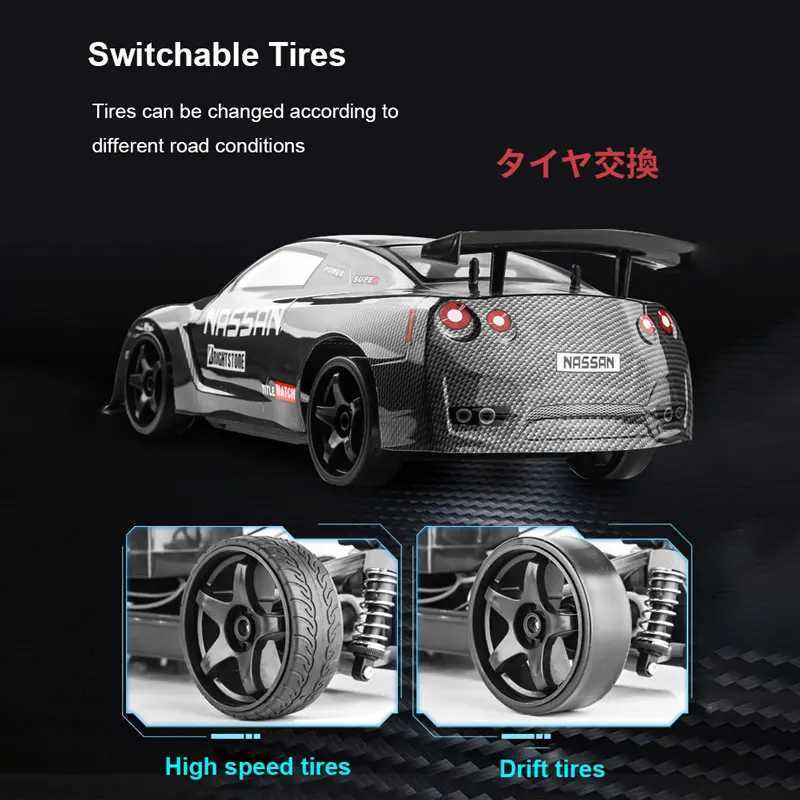 Free shipping 1 10 70km/h High-speed Drift Remote Control 2.4G 4WD Off-road Vehicle Dual-speed Rc Car Childrens Christmas Gift