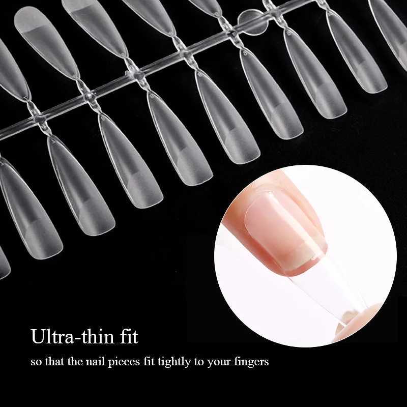 120pcs Nail Extension Press on Nails Coffin Nail Tips Clear Full Cover For Fake Nails Artificial Press on For BallerinasW250120