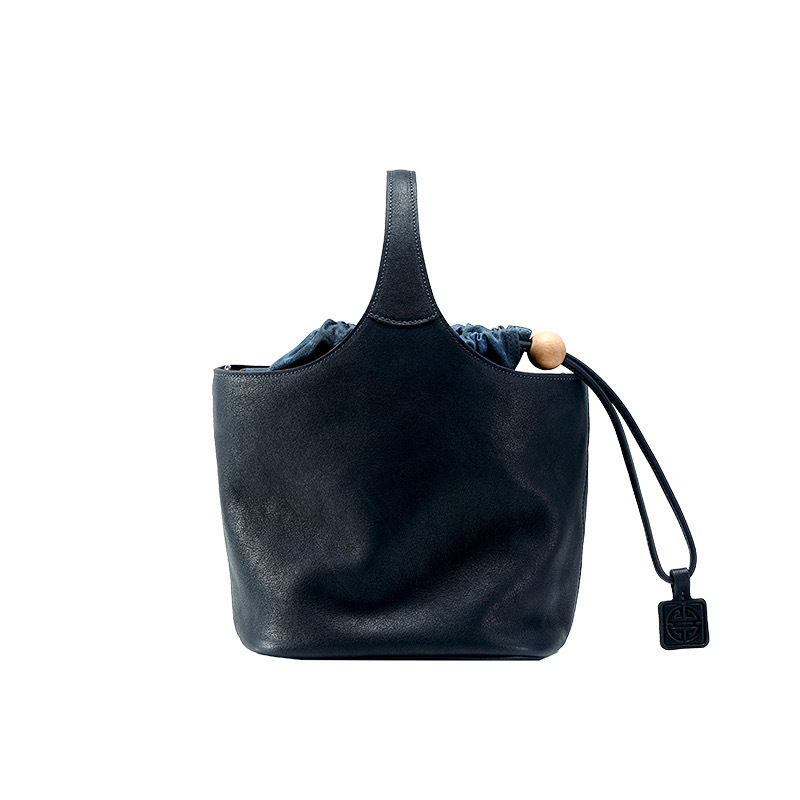 Bag Qiu Zhen Tanned Cowhide Genuine Leather Flower Crossbody Handbag, Commuting High-Capacity Vegetable Basket Bag, Female