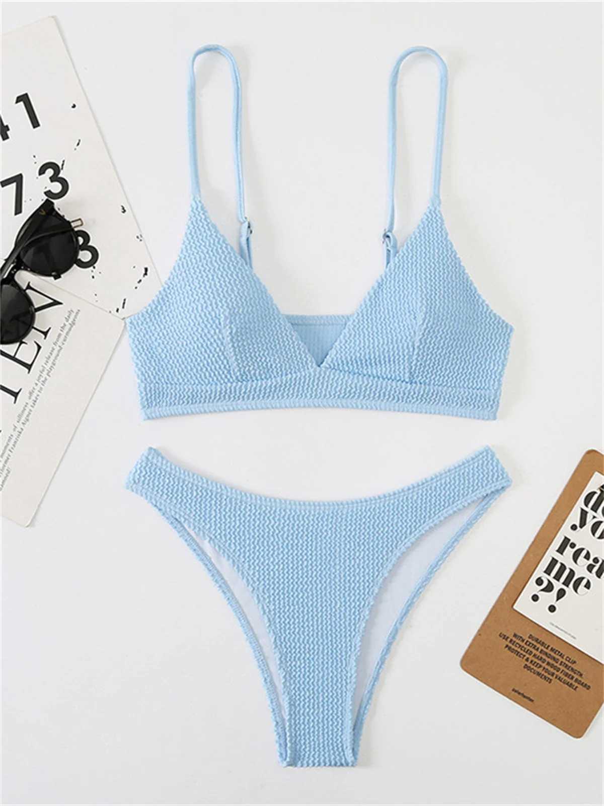 Sexy Extreme Micro Bikini Set 2024 Women White Black Wave V Neck Push Up Thong Swimsuit Beach Bathing Suit Two Piece SwimwearXJ250120