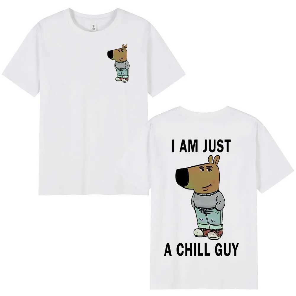 Im Just A Chill Guy Funny Meme T-shirts Men Women Clothing Fashion Oversized T Shirts Cotton Short Sleeve T-shirt Streetwear X250203