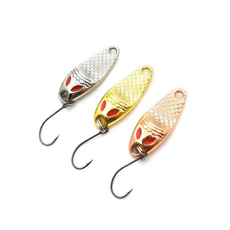NEW Mini fishing Lure 1g2g3.5g spoon metal lures Spinnerbait Minnow small fish Single Hook jig Stream Trout baits pesca hotXJ250122