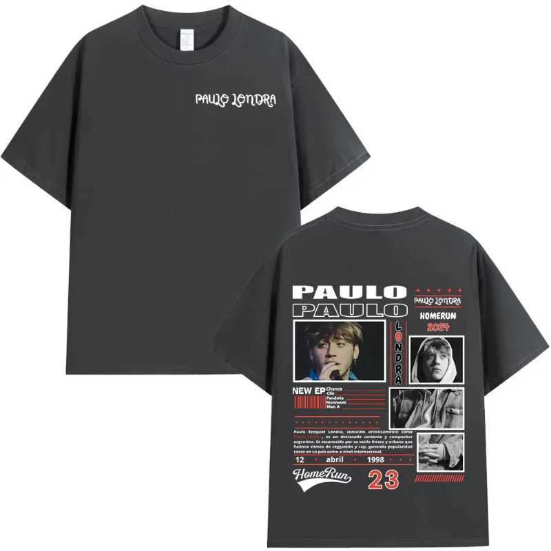 Rap singer Paulo Londra Homerun album graphic T-shirt mens fashion hip-hop oversized T-shirt short sleeved cotton loose T-shirt X250203