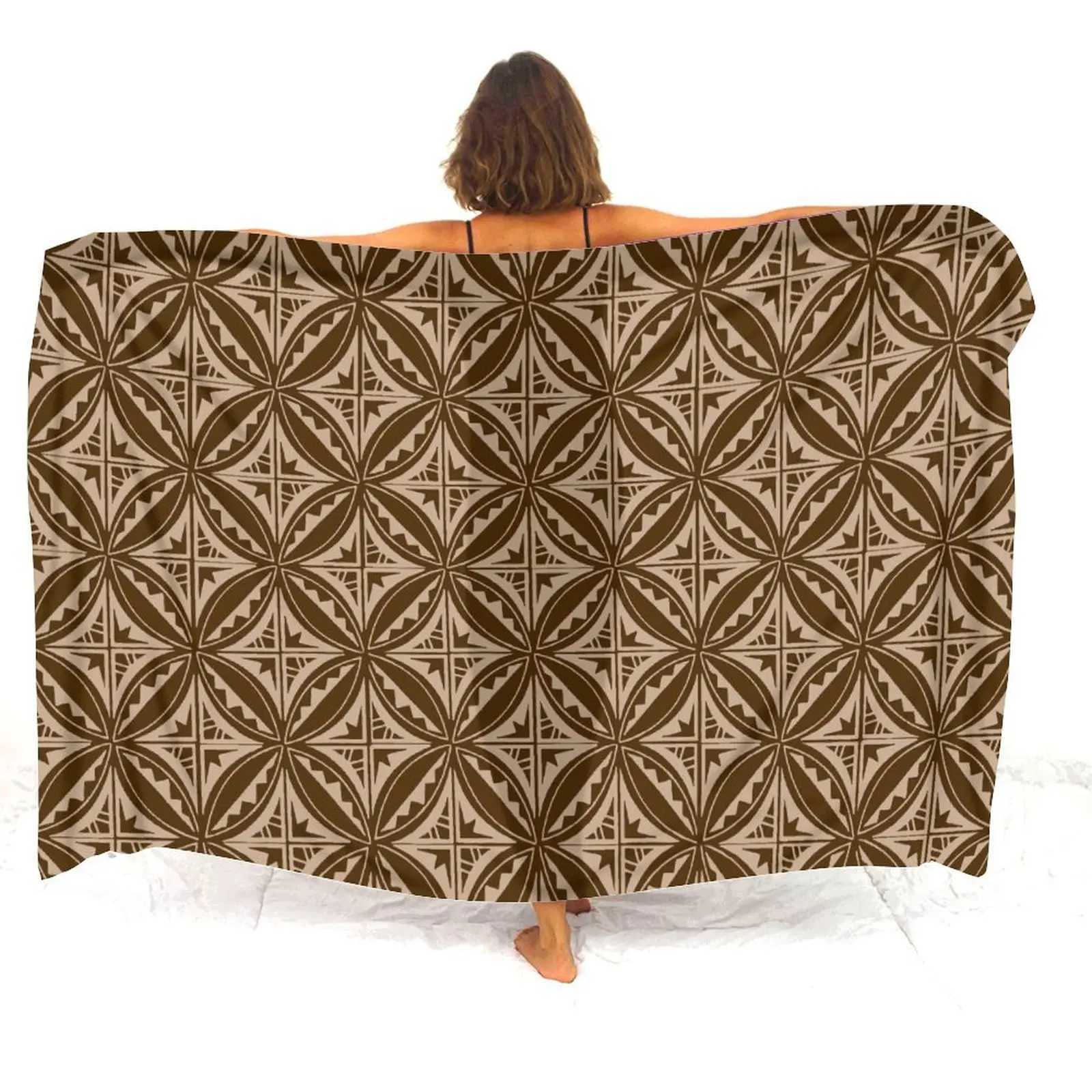2024 New Polynesian Ladies Sarong Ethnic Style Custom Print Art Shl A Soft And Elegant Bikini Coat W250120