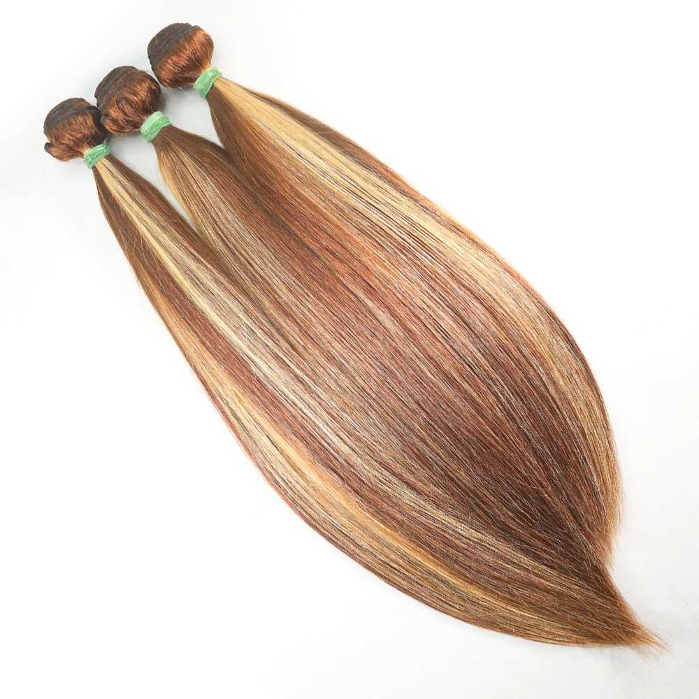 P4/27 Highlight Straight Human Hair Bundles With Clo Brazilian Hair Weave Bundles With Clo Hair Extension 3/4 BundlesXJ250120