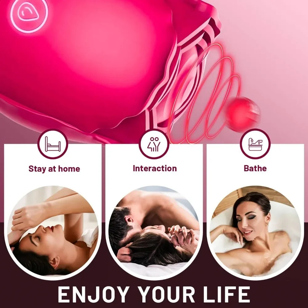 Powerful Sucking Rose Vibrator Toy for Women Vacuum Stimulator Oral Nipple Clit Sucker Female Sex Toys Goods Adults 250121