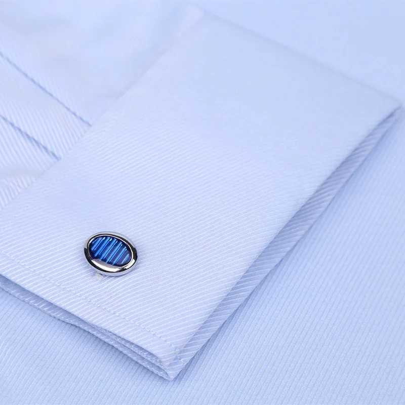 M~6XL Mens French Cuff Dress Shirt White Long Sleeve Social Male Shirts Regular Fit Party Dinner Wedding Cufflinks Formal ShirtXJ250121