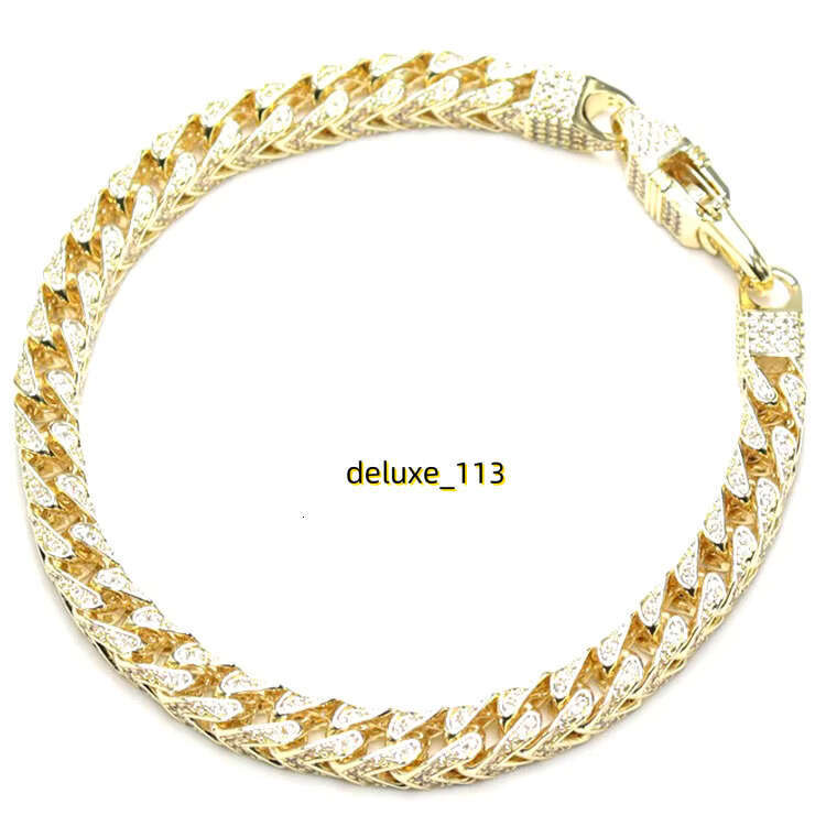 Miami 14K Gold Plated Dia Iced Out Cubic Moissanites Cuban Bracelet Jewelry For Women Men