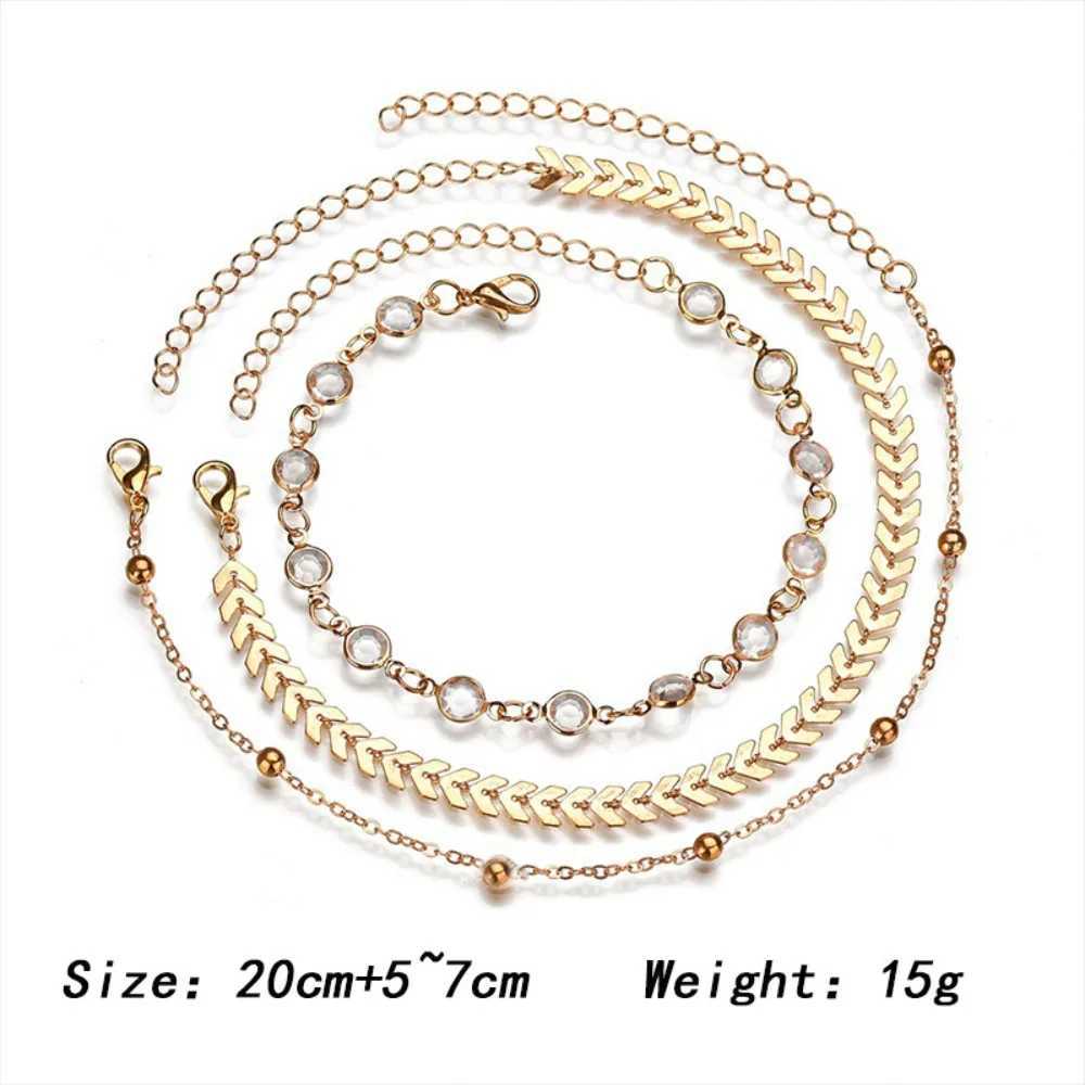Simple Fishbone Female Anklets Barefoot Crochet Sandals Foot Jewelry Leg Anklets On Foot Ankle Bracelets For Women Leg ChainXJ250121
