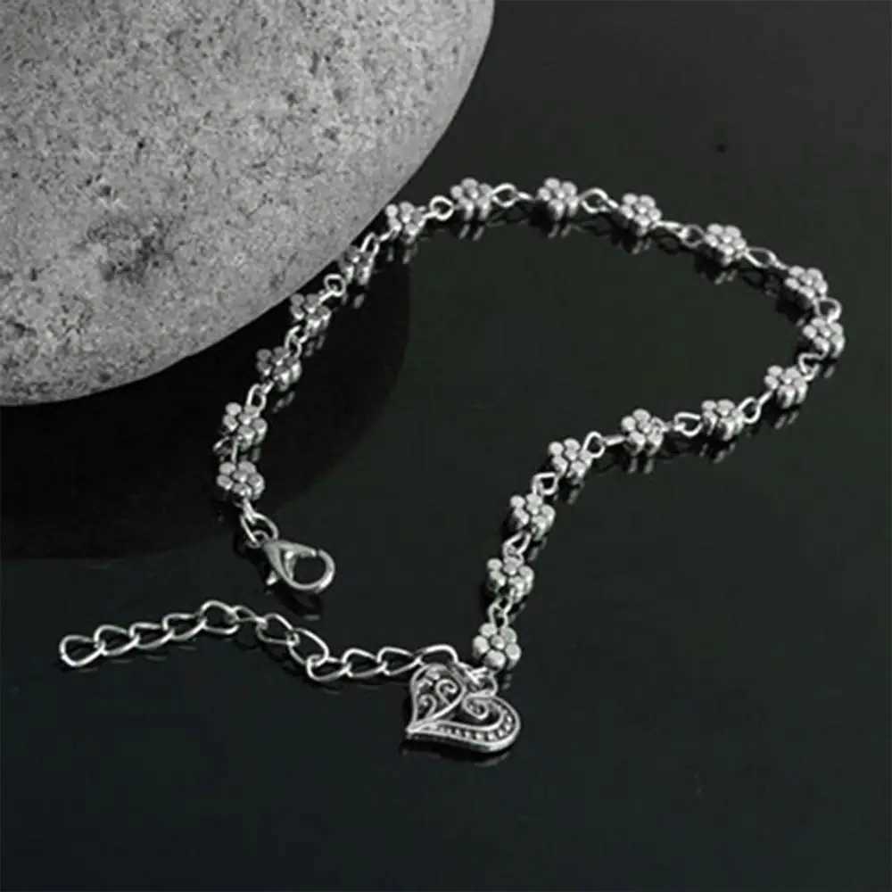 Vintage Retro Womens Anklet Heart Flowers Barefoot Sandal Beach Anklet Thin Chain Foot JewelryXJ250121