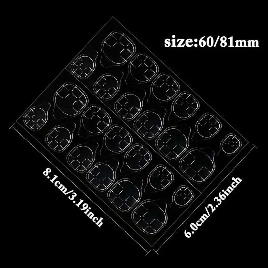 25 Sheet/600PCS Double Side Glue Nail Sticker Adhesive Tabs Waterproof Breathable Fake Nail Glue Stickers Jelly False Nails TipsXJ250120