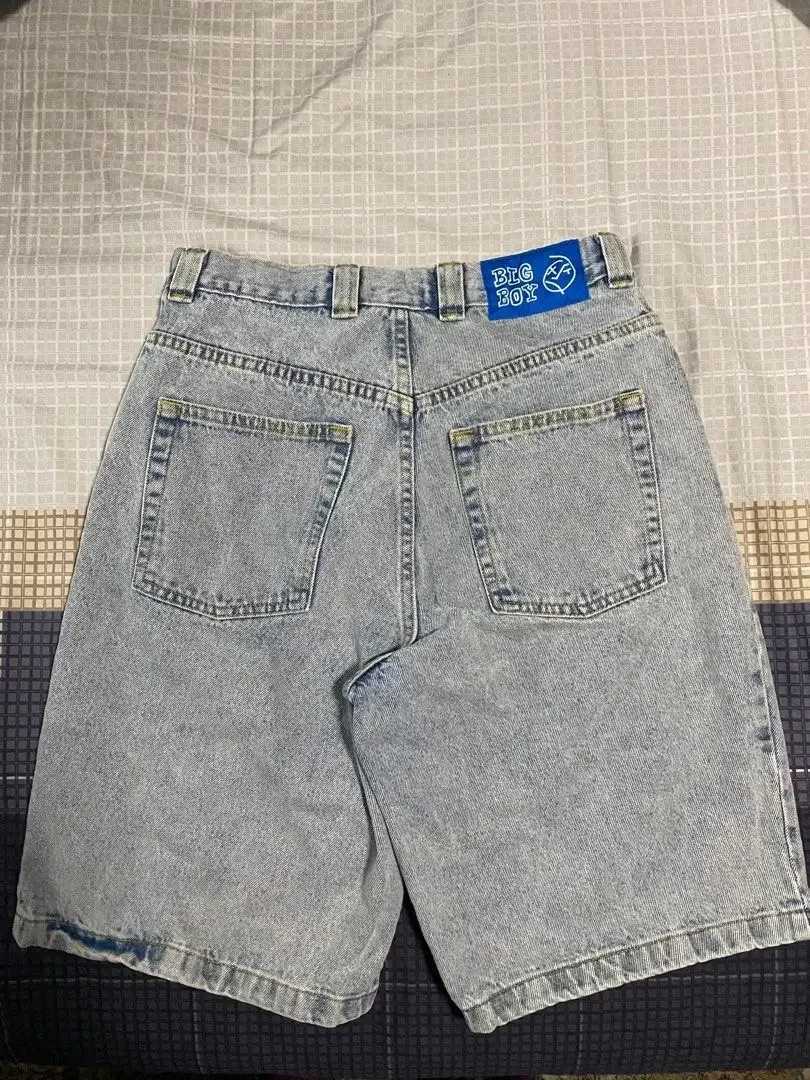 Y2K Harajuku Polar Big Boy Shorts Pants Gothic Hip Hop Cartoon Graphic Embroidery Retro Denim Gym Shorts Men Basketball Shorts X250203