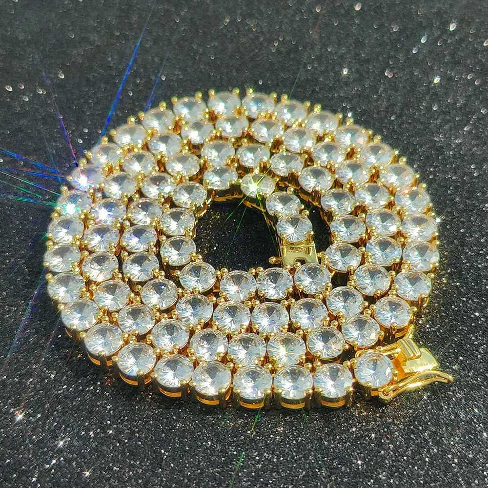 3mm Tennis Chain 1 Row Bling Zircon Copper Material Necklace Hip Hop Man and Women d Out Jewelry Drop shippingXJ250114