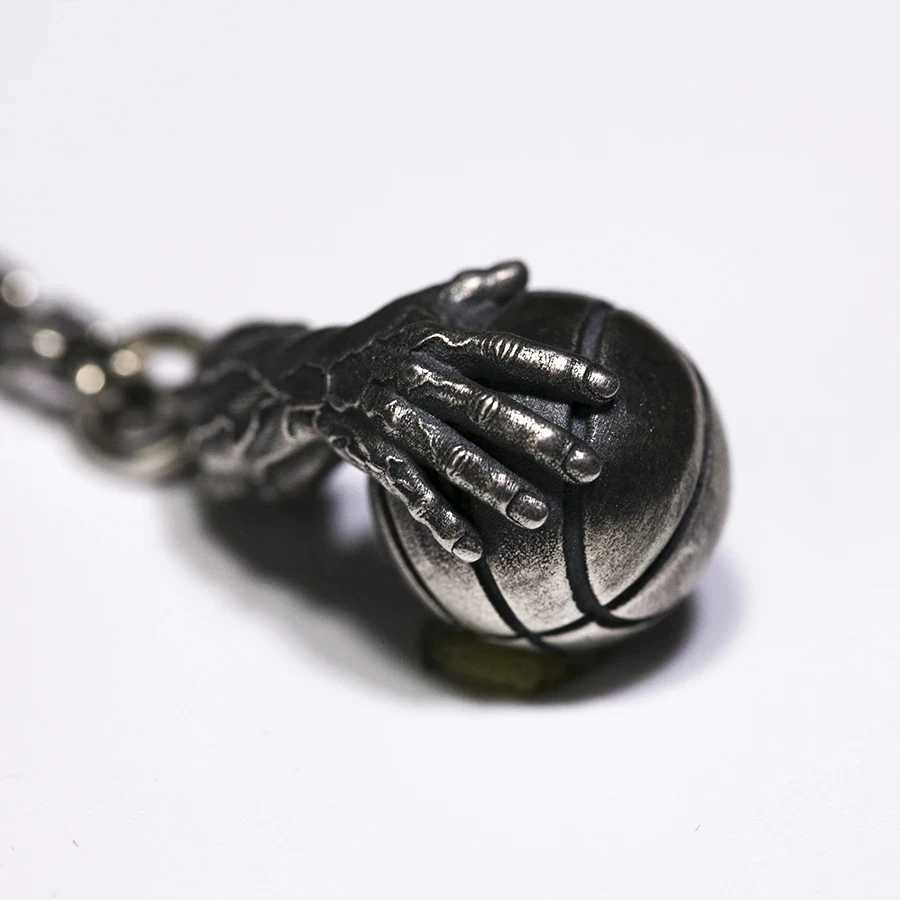 Fashion Silver Color Basketball Pendant Necklace for Men Womens Long Chain Necklace Hip Hop Jewelry AccessoriesXJ250121