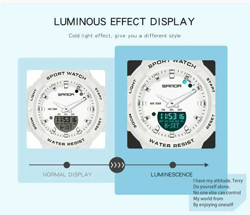 SANDA 6005 5ATM Waterproof blshion Quartz Watch for Fem Clock Womens Luxury Sport Military Wens Watches X250203