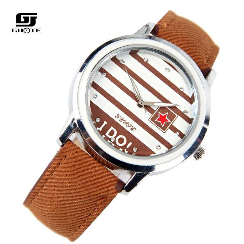 New Famous Brand Stripe Star Casual Quartz Watch Text Let Fabric Leather Dress Watch Relogio Womens Watch X250203