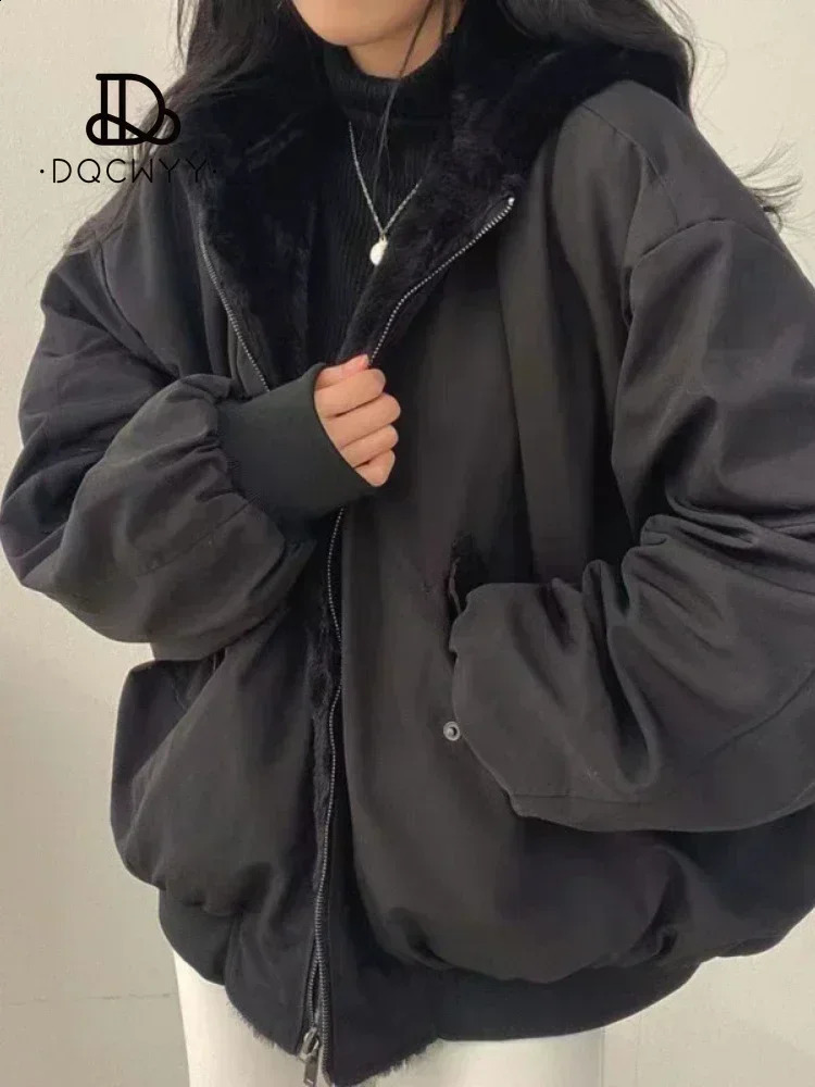 Jackets for Women Thick Warm Parkas Oversized Double Sided Hooded Coat Korean Fashion Casual Loose Zip Up 250113