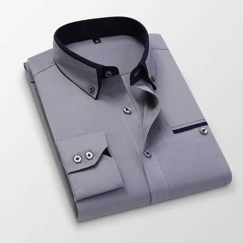 7 Colors Cotton Long-sleeve New Mens Social Shirt Slim Formal Soft Office Wear Dress Shirt Tees Comfortable Male Clothes BrandXJ250121