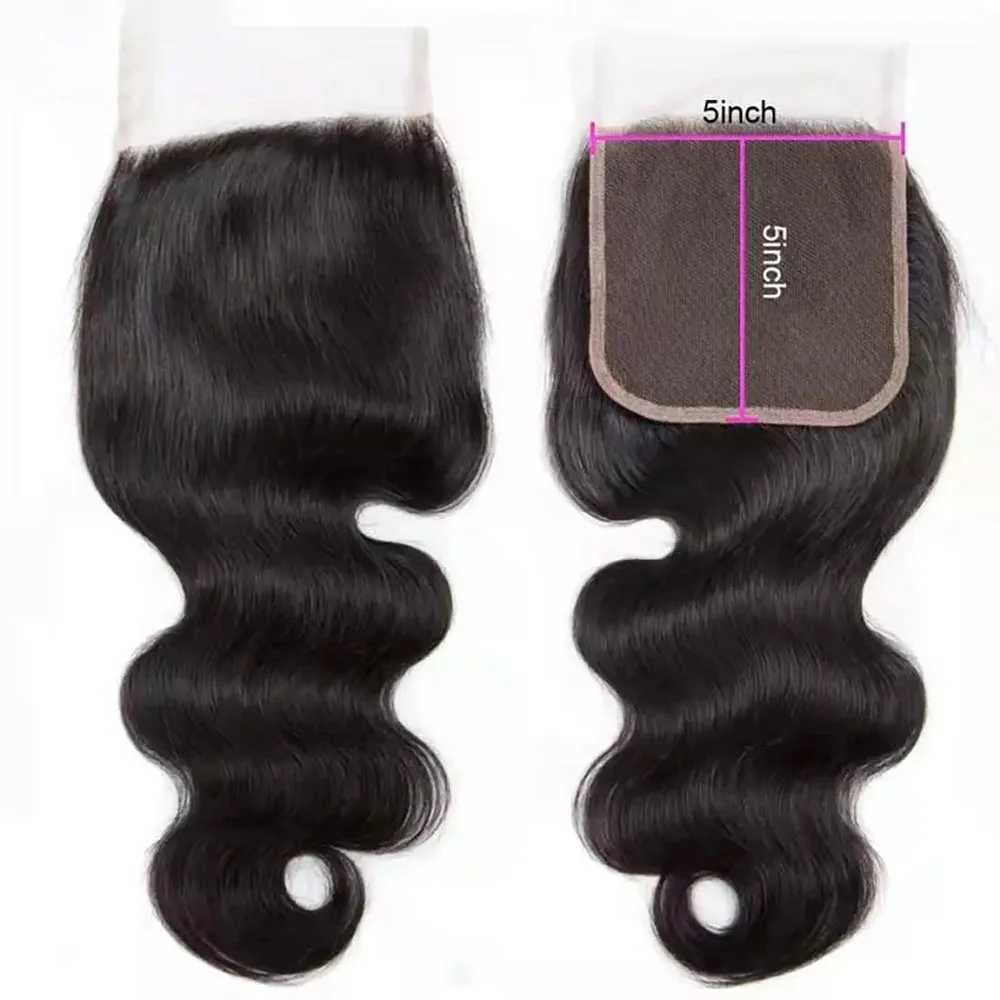 13x4 Body Wave Clo 4x4 5x5 6x6 Human Hair Lace Frontal Clo Black Brazilian Human Hair Extensions Hand Tied Swiss LaceXJ250120