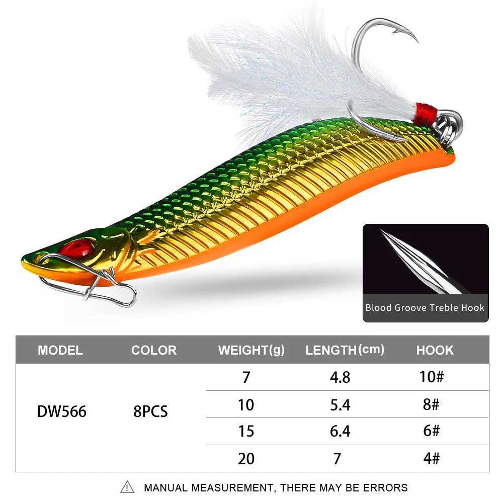 1PC Spoon 7g 10g 15g 20g S-shaped Spinner Lure VIB Metal Lure Bait Jig Sequin Fishing Wobbler Trolling Hard Baits Fishing TackleXJ250122