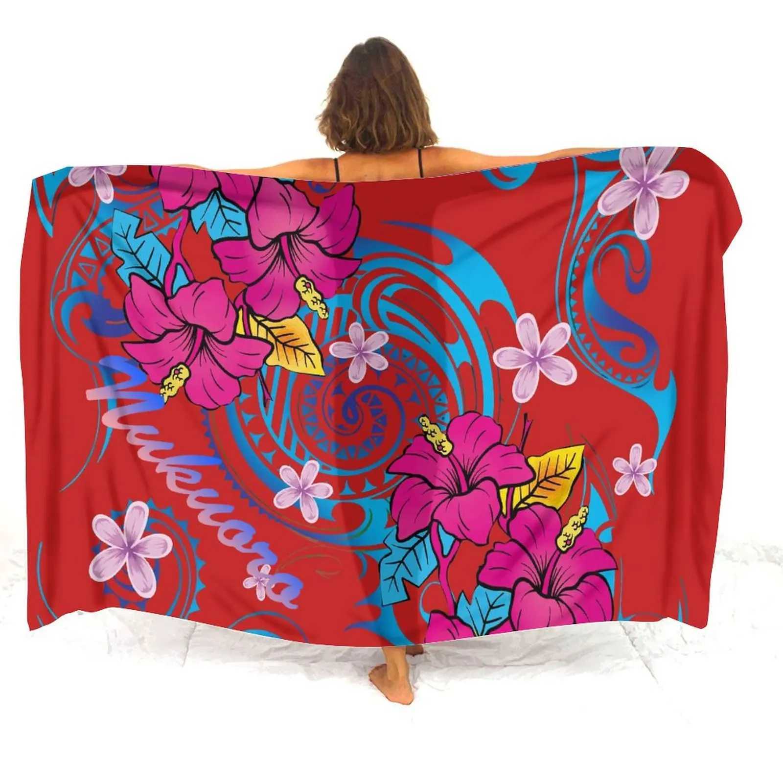 Traditional Tribal Peoples Polynesian Custom Printed Sarong Womens Beachside Windproof Sun Protection Summer Quick-Drying Shl W250120