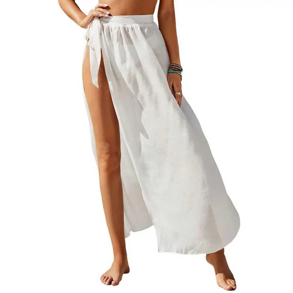 Simple Solid Color Beach Maxi Skirt Bikini Wr Breathable Cover Up Skirt Swimwear Scarf Maxi Cover Up Skirt Beachwear W250120