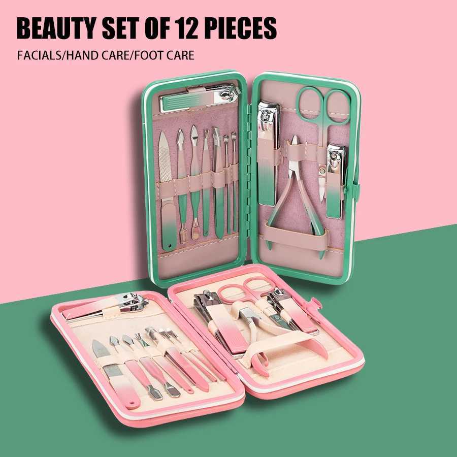 12 Pcs Manicure Cutters Nail Clipper Set Stainless Steel Ear Spoon Nail Clippers Pedicure Nail Art Tool ManicureXJ250116