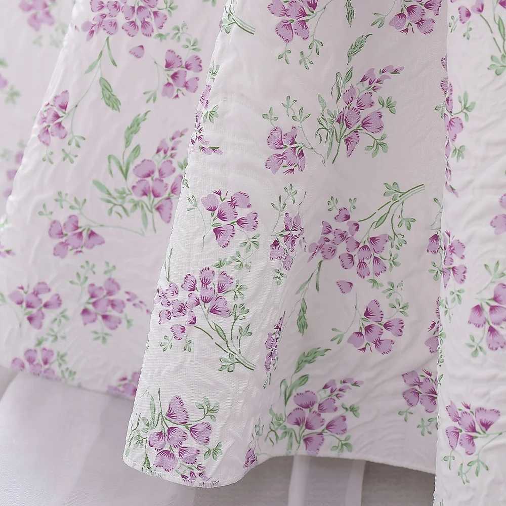Floral chiffon bow newborn baby dress first birthday party baptism party costume 9 12 month old childrens fluffy costume Visco Duo Beibei X250203