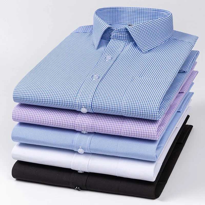 65%cotton plain shirts for men slim fit formal shirt white vintage designer clothing soft office long-sleeve tops New in shirtXJ250121