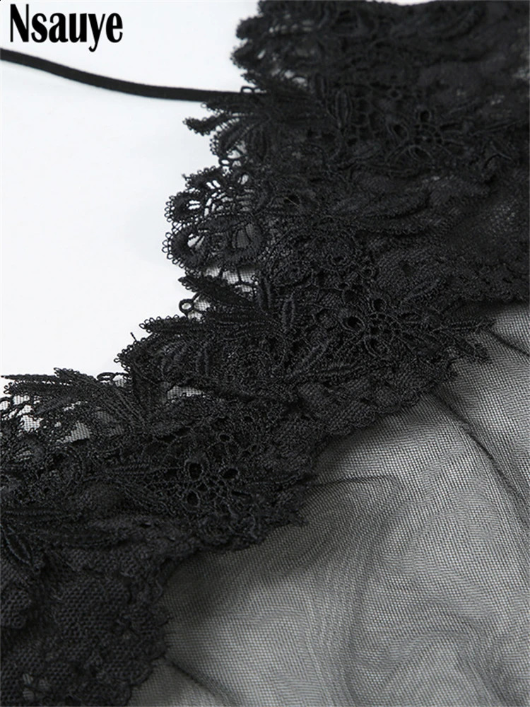 Nsauye Women Vintage Holiday Sexy Mesh Night Club Evening Party Short Dress Elegant Fashion Sleeveless Summer Dress 2025 250113