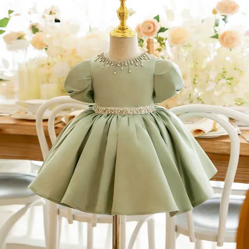 Baby Girls Tutu Gown Beads Baptism Christening 1st Birthday Infant Dresses Beaded Tulle Party Prom Toddler Girl Party Dresses X250203
