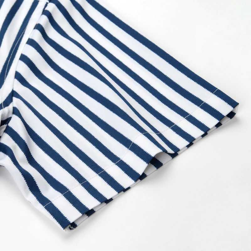 2023 Regular Fit Short Sleeve Strech Striped Shirts for Men Summer Soft Business Mens Dress Shirt CasualXJ250121
