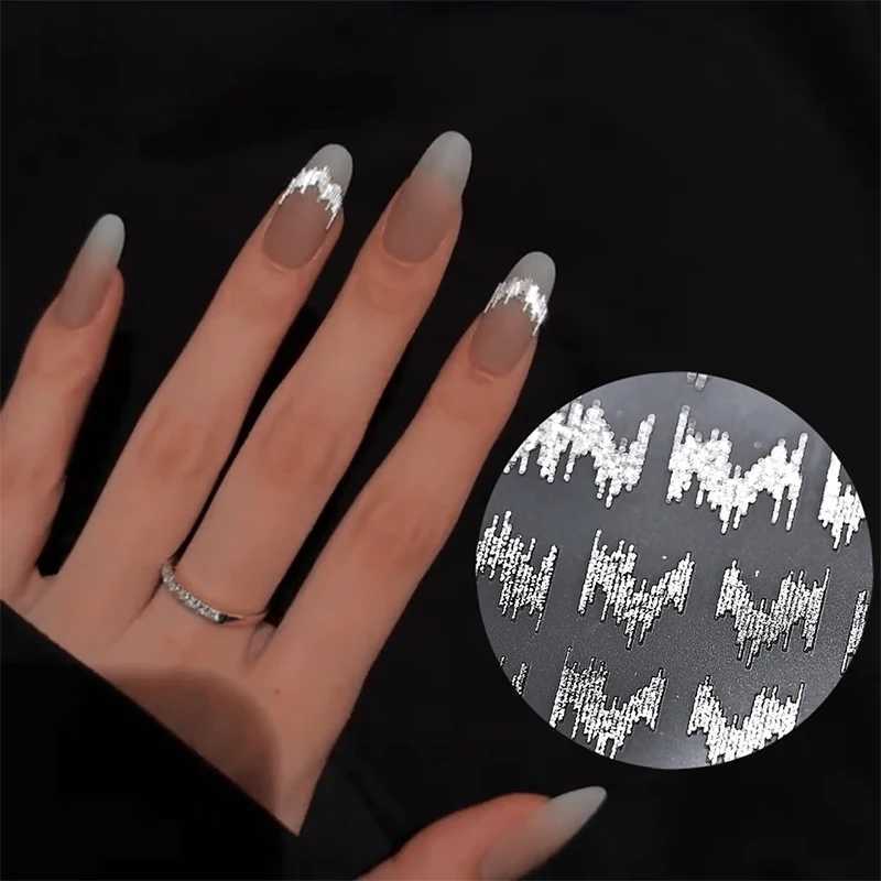 Gold Brozing Star 3D Nail Art Sticker Metallic Silver Pentagram Nail Decoration Reflective Adhesive Slider Decals DIY AccessoryXJ250120