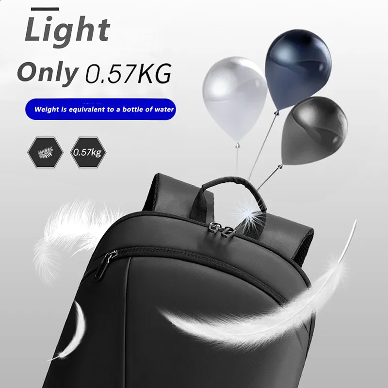 Waterproof Thin Laptop Backpack Men Bag 15.6 Inch Business Bag Women Backpacks Office Work Unisex Black Backpack Slim Back Pack 250122