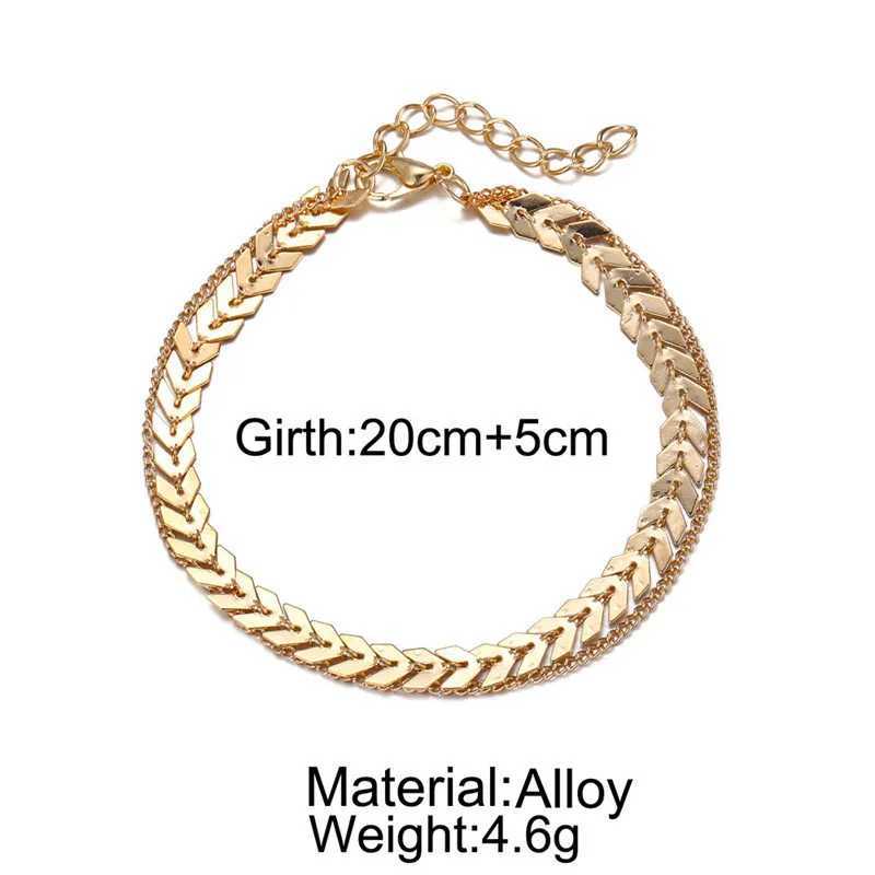 New Simple Fish Scales Leg Chain Anklet Bohemian Vintage Double layer Footwear Summer Ocean Beach Ankle Bracelet Foot JewelryXJ250121