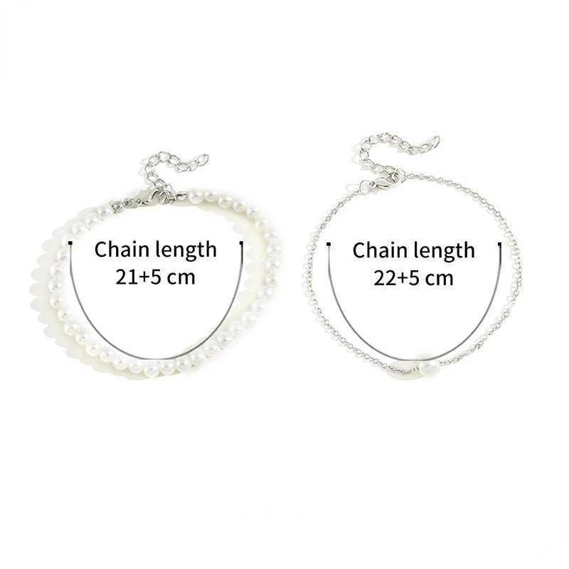 Tren Round Imitation Pearl Chain Anklet for Women Beach Barefoot Sandal Anklet Chain Fashion Jewelry Accories GiftsXJ250121