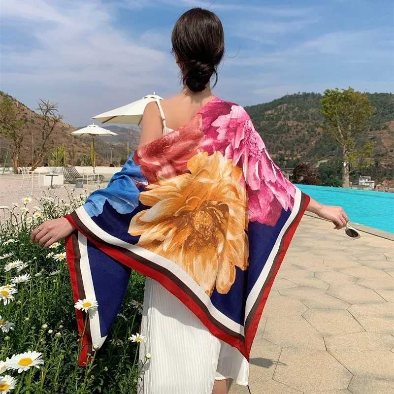 HOT 130x130cm large Velvet Texture Squar Travel Scarf Beach Dr Bikini Sarong Wr Women Brazilian Swimsuit Bathing Cover-ups W250120