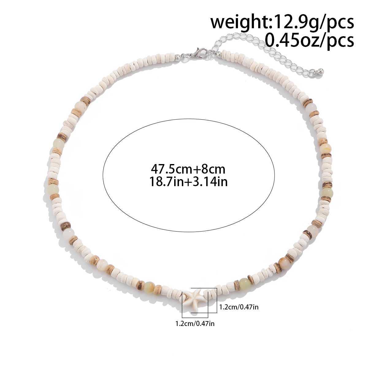KunJoe Summer Coconut-husk Wood Beads Starfish Choker Necklace for Men Bohemian Natural Stone Clavicle Chain Male Street JewelryXJ250121