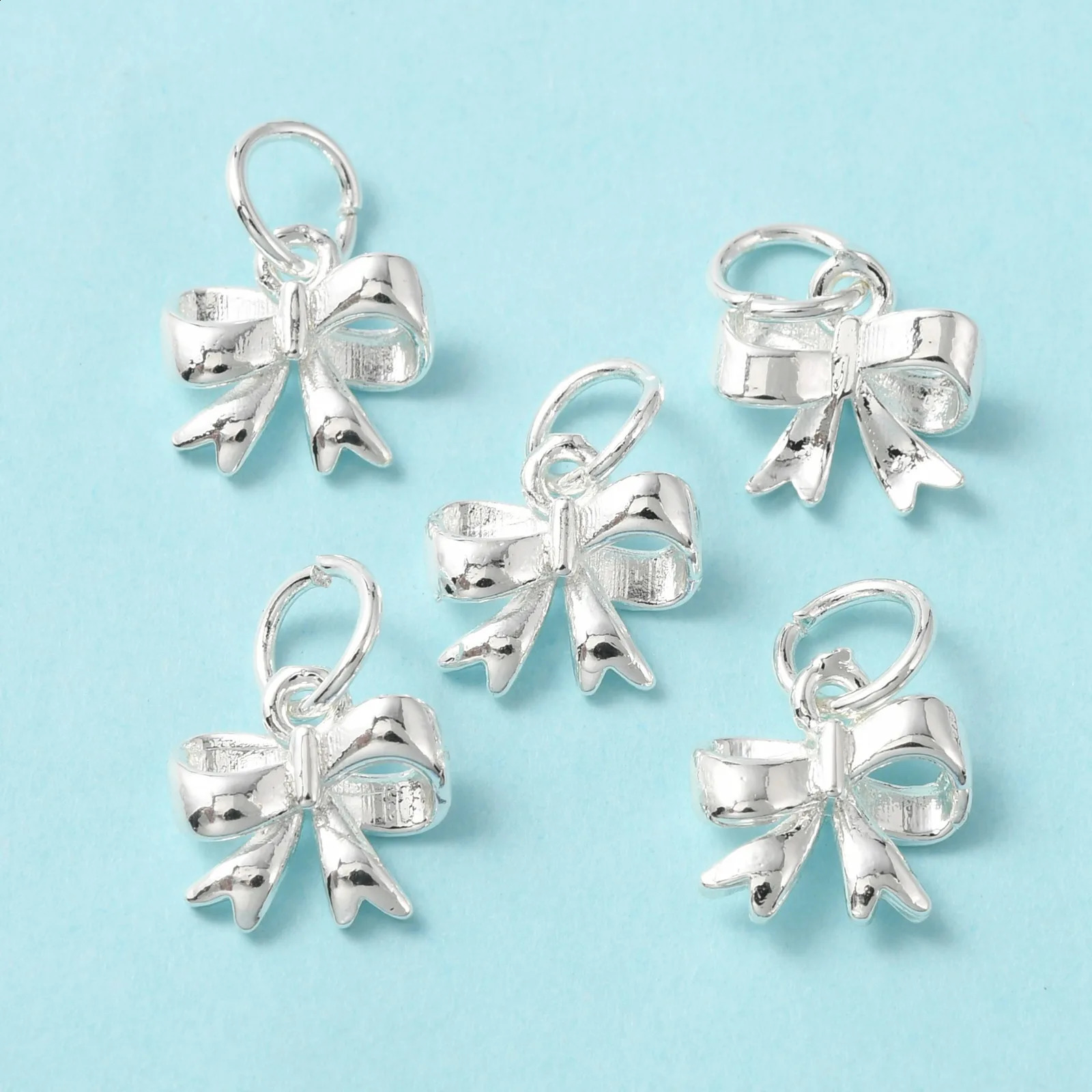 50pcs Cute Brass Bowknot Charm 14K Gold Plated for Dangles Earrings Necklaces Bracelets DIY Making Accessories 10x10x3mm 250117
