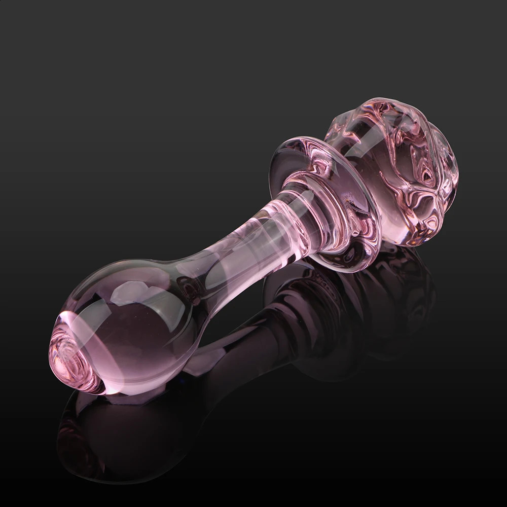 Glass Rose Decorative 22-35mm Anal Beads Butt Plug for Women Vaginal Dilator Female Masturbator Sex Toys Men Prostate Massager 250108