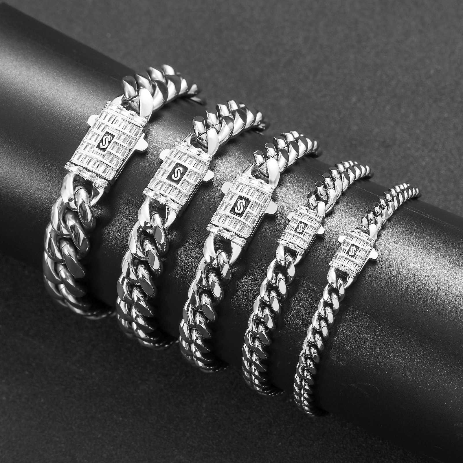 2025 Designer necklace 6mm/8mm/10mm/12mm/14mm Miami Cuban Stainless Steel 14K 18K Gold Plated Monaco Cuban Link Chain Necklace Hip Hop Jewelry