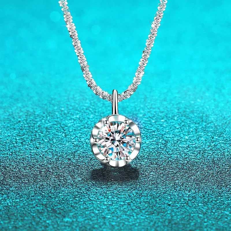 Smyoue 1CT 2CT Certified D Color Moissanite Necklace for Women Sparkling Lab Diamond Pendant Chain S925 Sterling Silver JewelryXJ250114