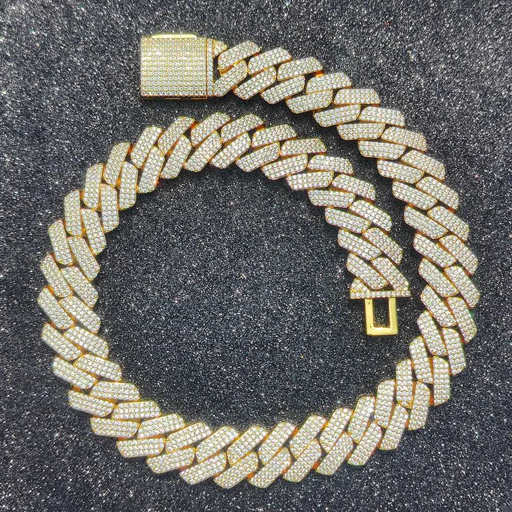 High Quality Hip Hop Jewelry 20mm Bling d Out Necklace Three Row Thick And Heavy Cuban Link Chain Necklace For MenXJ250114