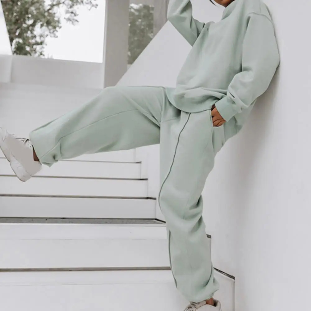 Womens 2 Piece Outfits Pants Sets Sweatsuits Tracksuit Oversized Hoodie Sweatshirt Matching Sweatpants Lounge Set 250114Z