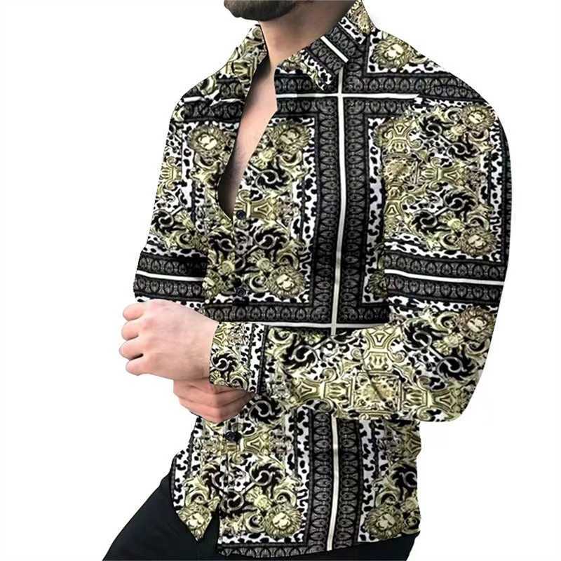 Mens shirt 3D printed shirt outdoor street long sleeved button up clothing oversized fashion clothing fashionXJ250121