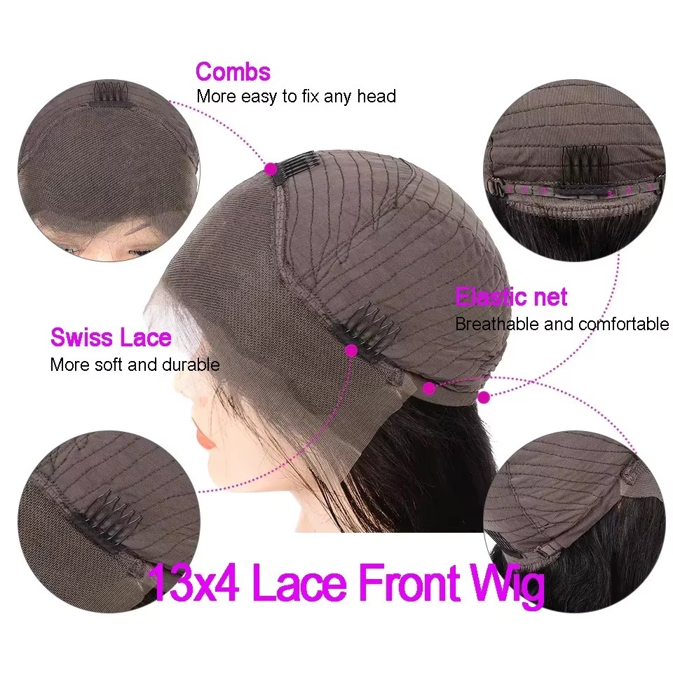 Wholesale 360 Natural Wave Lace Front Human Hair Wigs For Women 4c Edges Curly Baby Hair Glueless Wig Virgin Humain Hair perruque HD lace