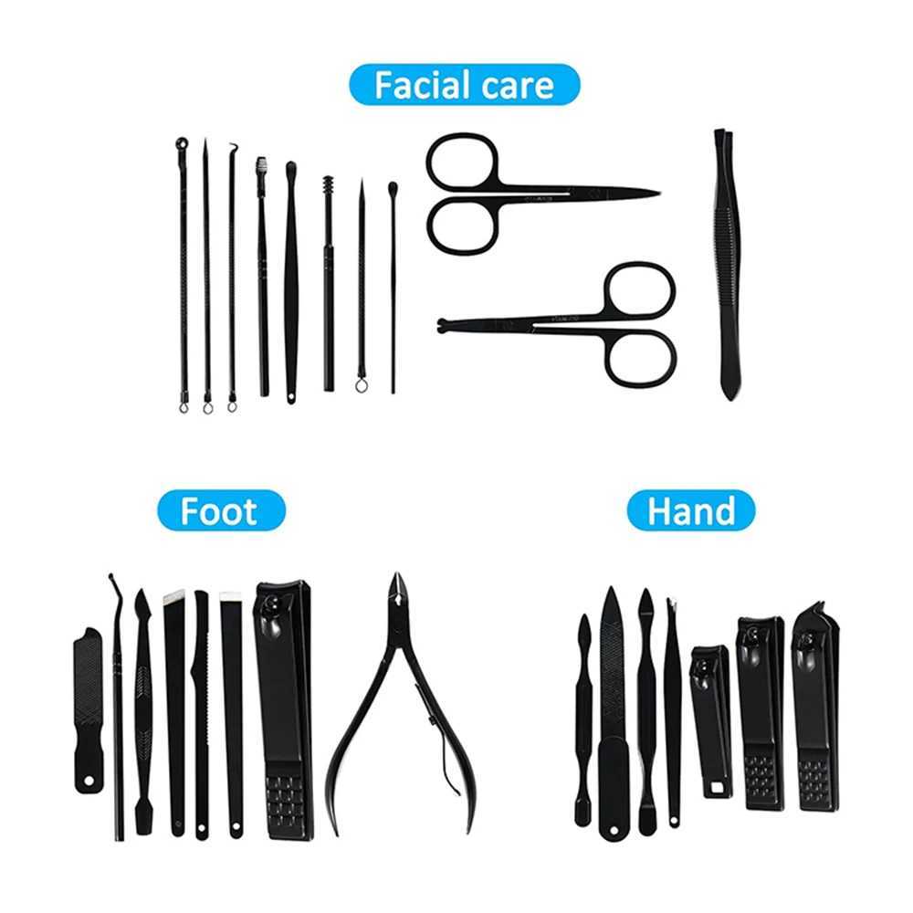 Manicure Set Professional Nail Clipper Kit-26 Pieces Stainless Steel Manicure Kitnail Care Tools with Luxurious Travel CaseXJ250116