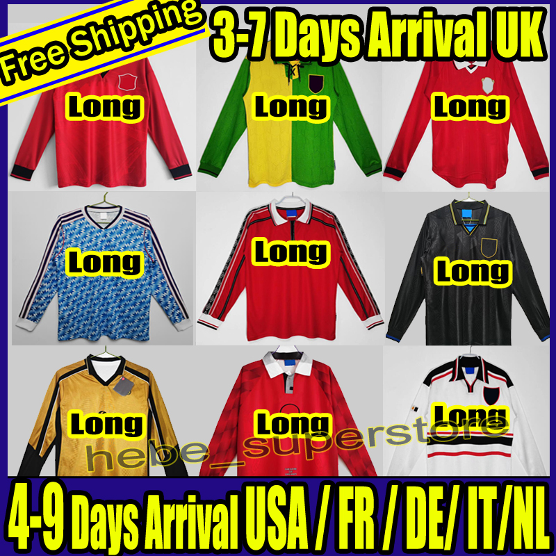 Long sleeves Retro Soccer Jerseys Long Sleeved Ronaldo Rooney Giggs Nani S 90 92 94 98 99 06 07 08 Home Away Scholes Tevez BERBATOV VIDIC Vintage Classic Football shirt