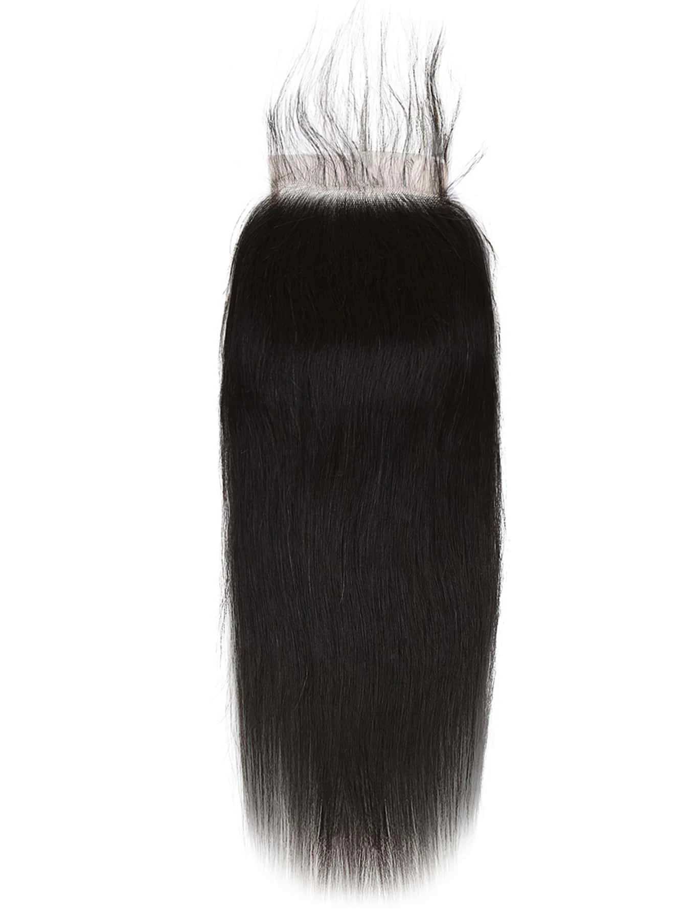 4x4 Straight Lace Clo Human Hair 10-24 Inch Natural Black 100% Brazilian Virgin Hair Transparent Lace Front CloXJ250120