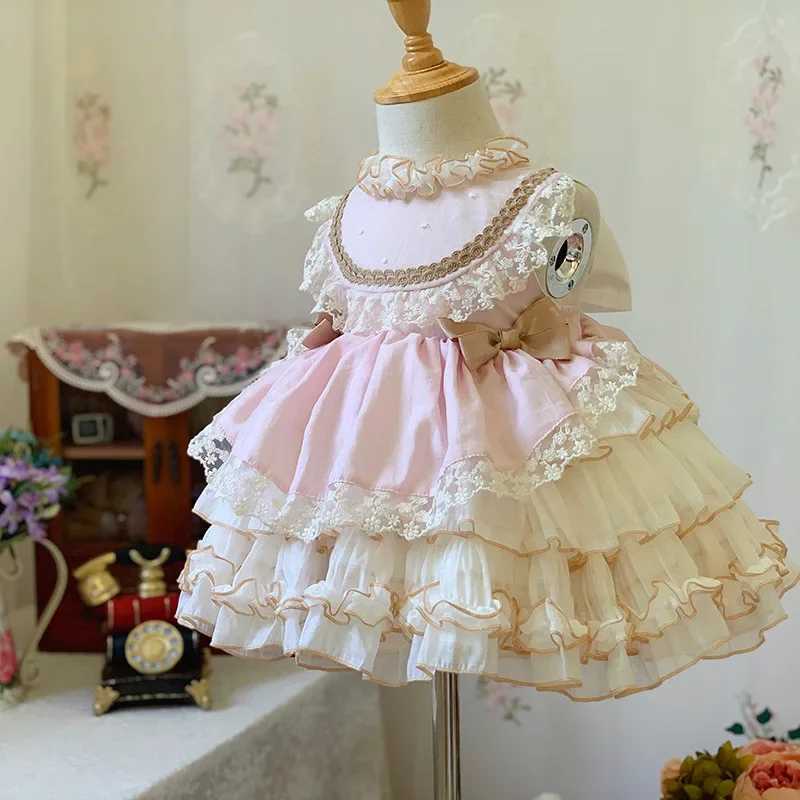 2023 Girls Birthday Dress Spain Court Lolita Infant Girls Princess Dress Baby Party Wedding Dress Baptism Clothes for Girls New X250203
